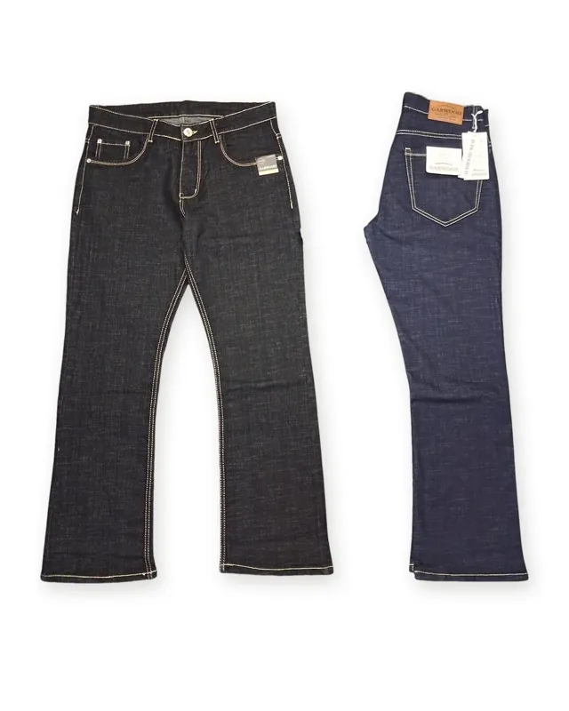 Garwood Royal Raw bootcut jeans in black and navy